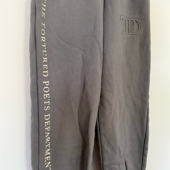 Taylor Swift TTPD Tortured Poets Gray Cozy Sweatpants - Picture 3 of 7